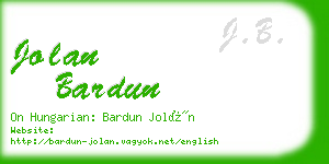 jolan bardun business card